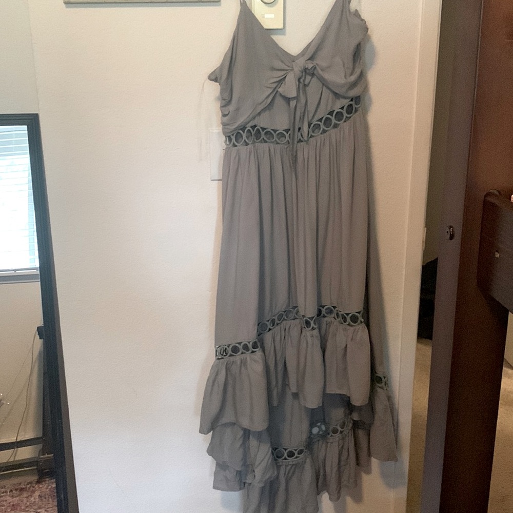 NanaMacs high low sage green dress. Large,country concerts, gorgeous!